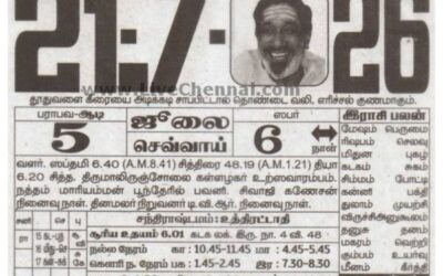 Auspicious (Nalla Neram) time today (July 21st)