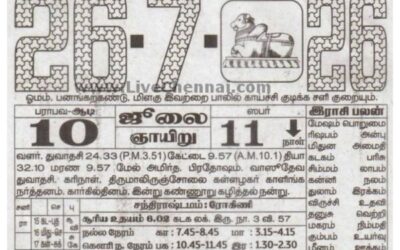 Auspicious (Nalla Neram) time today (July 26th)