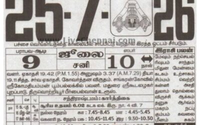 Auspicious (Nalla Neram) time today (July 25th)