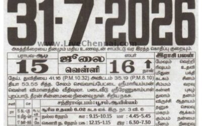 Auspicious (Nalla Neram) time today (July 31st)