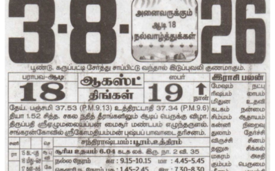 Auspicious (Nalla Neram) time today (Aug 03rd)