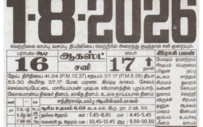 Auspicious (Nalla Neram) time today (Aug 01st)