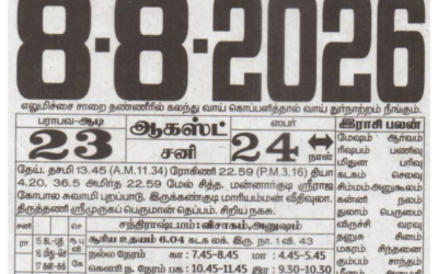 Auspicious (Nalla Neram) time today (Aug 08th)