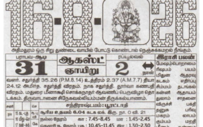 Auspicious (Nalla Neram) time today (Aug 16th)