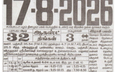 Auspicious (Nalla Neram) time today (Aug 17th)