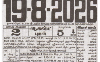Auspicious (Nalla Neram) time today (Aug 19th)