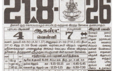 Auspicious (Nalla Neram) time today (Aug 21st)