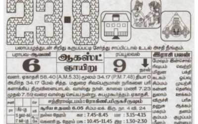 Auspicious (Nalla Neram) time today (Aug 23rd)