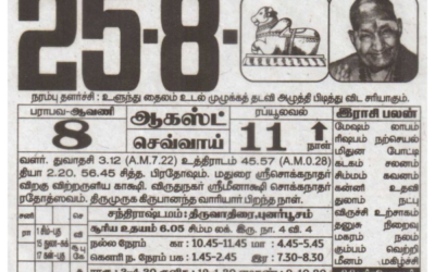 Auspicious (Nalla Neram) time today (Aug 25th)