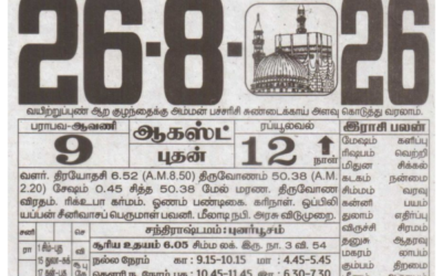 Auspicious (Nalla Neram) time today (Aug 26th)