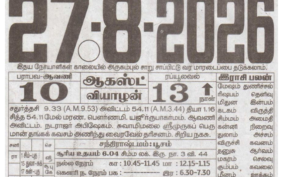 Auspicious (Nalla Neram) time today (Aug 27th)